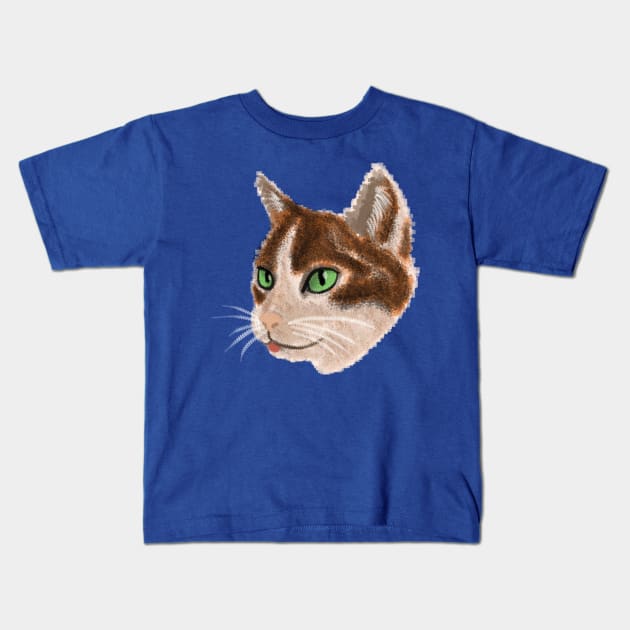 8-Bitty Kitty Kids T-Shirt by lizzyfly